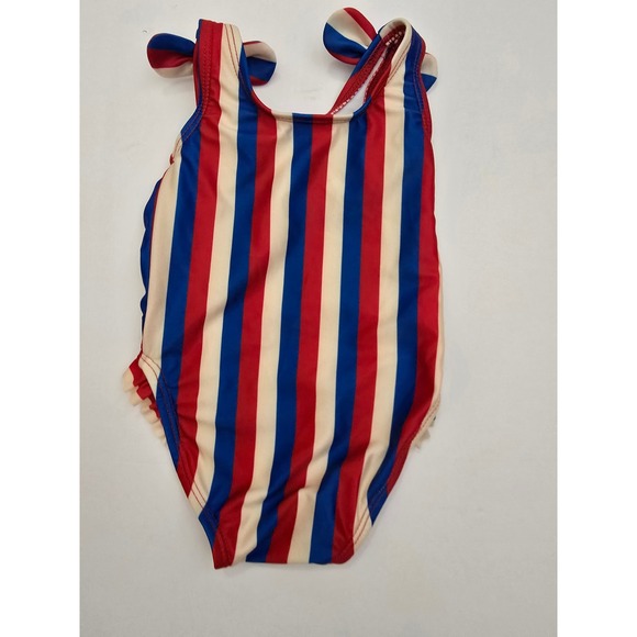 Cat & Jack Other - Cat & Jack Girls One Piece Swimsuit Red White Blue Striped UPF 50+ NWT 0-3M